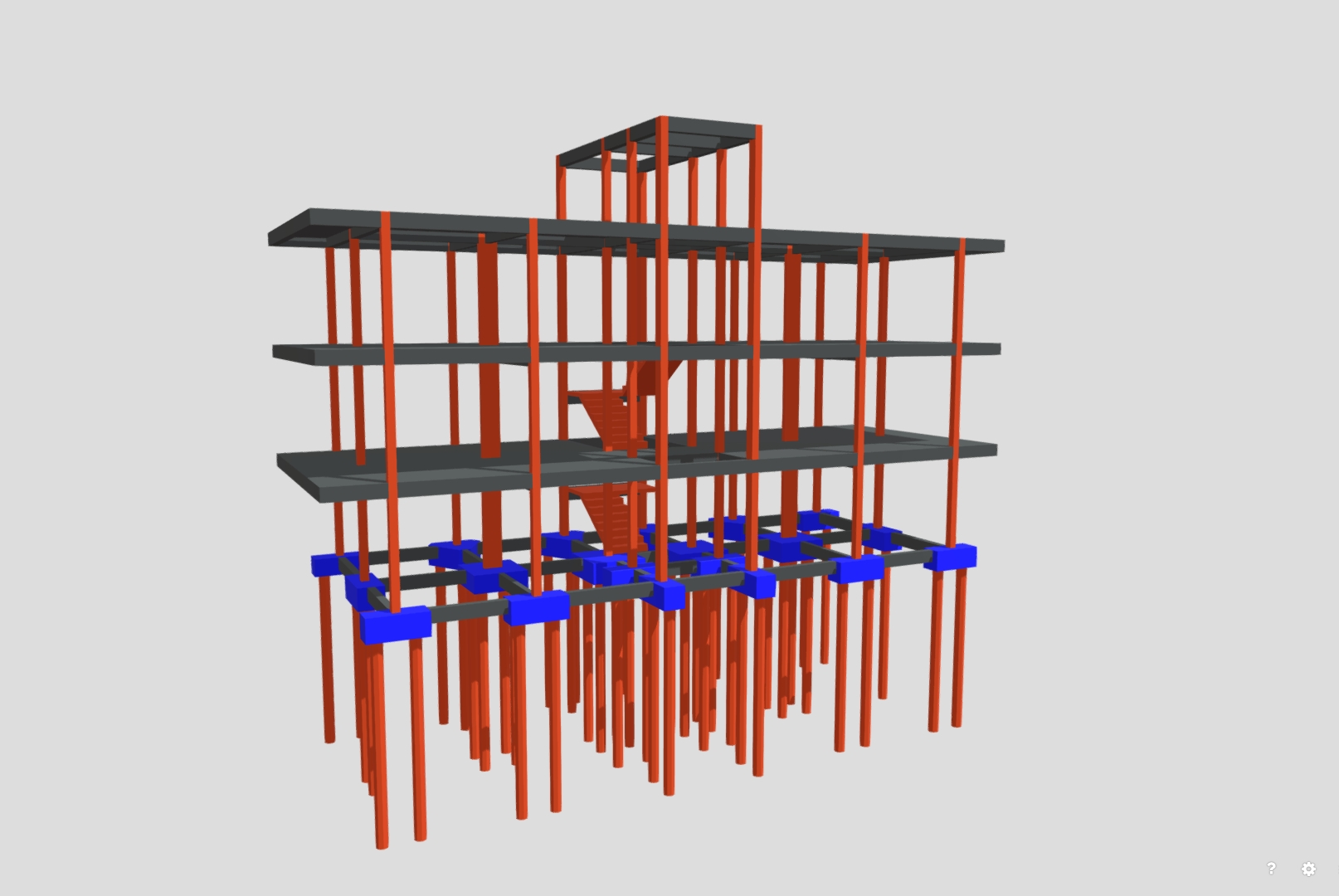 Modelo estrutural 3D — Edifício Residencial